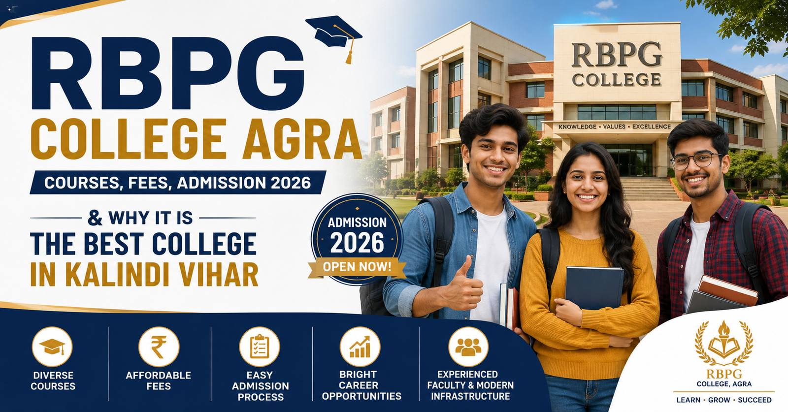 Read more about the article RBPG College Agra: Courses, Fees, Admission 2026 & Why It Is the Best College in Kalindi Vihar